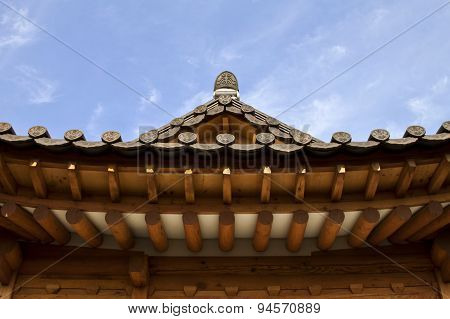 Traditional Korean Style Architecture At Hanok Village , South Korea.
