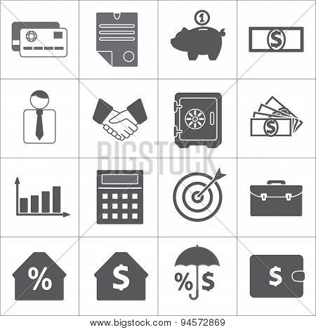 Business and Finance icon set. Vector.