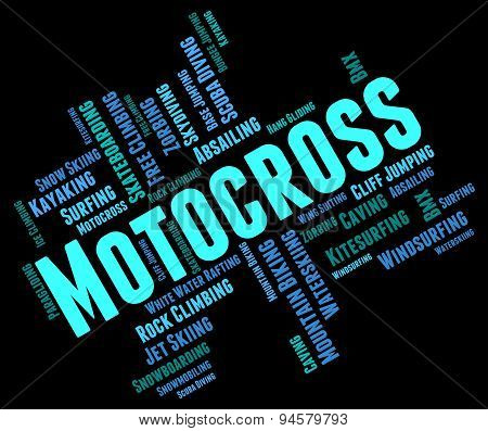 Motocross Words Indicates Text Race And Enduro