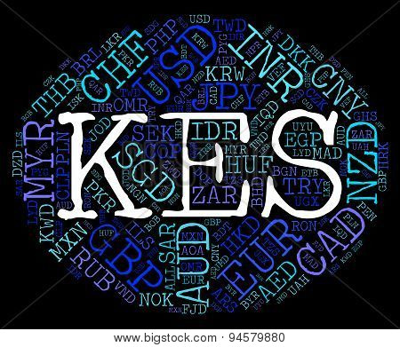 Kes Currency Represents Kenya Shilling And Broker