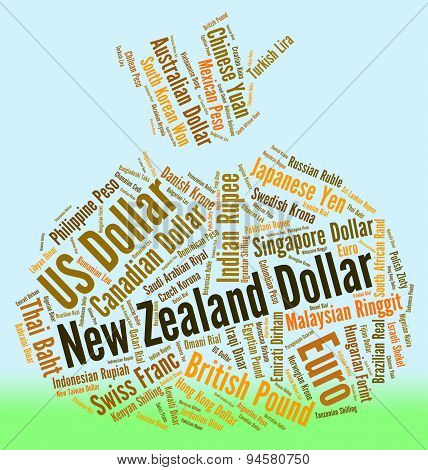 New Zealand Dollar Indicates Foreign Exchange And Currencies