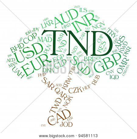 Tnd Currency Shows Worldwide Trading And Broker