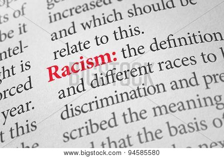 Definition Of The Word Racism In A Dictionary