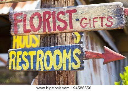 Signs At A Local Village