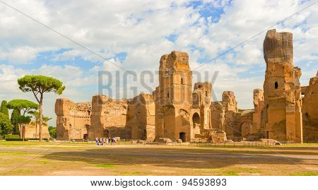 The Baths Of Caracalla In Rome, Italy