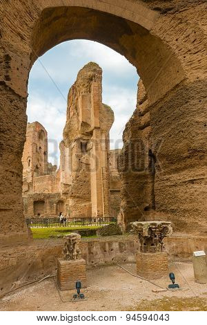 The Baths Of Caracalla In Rome, Italy