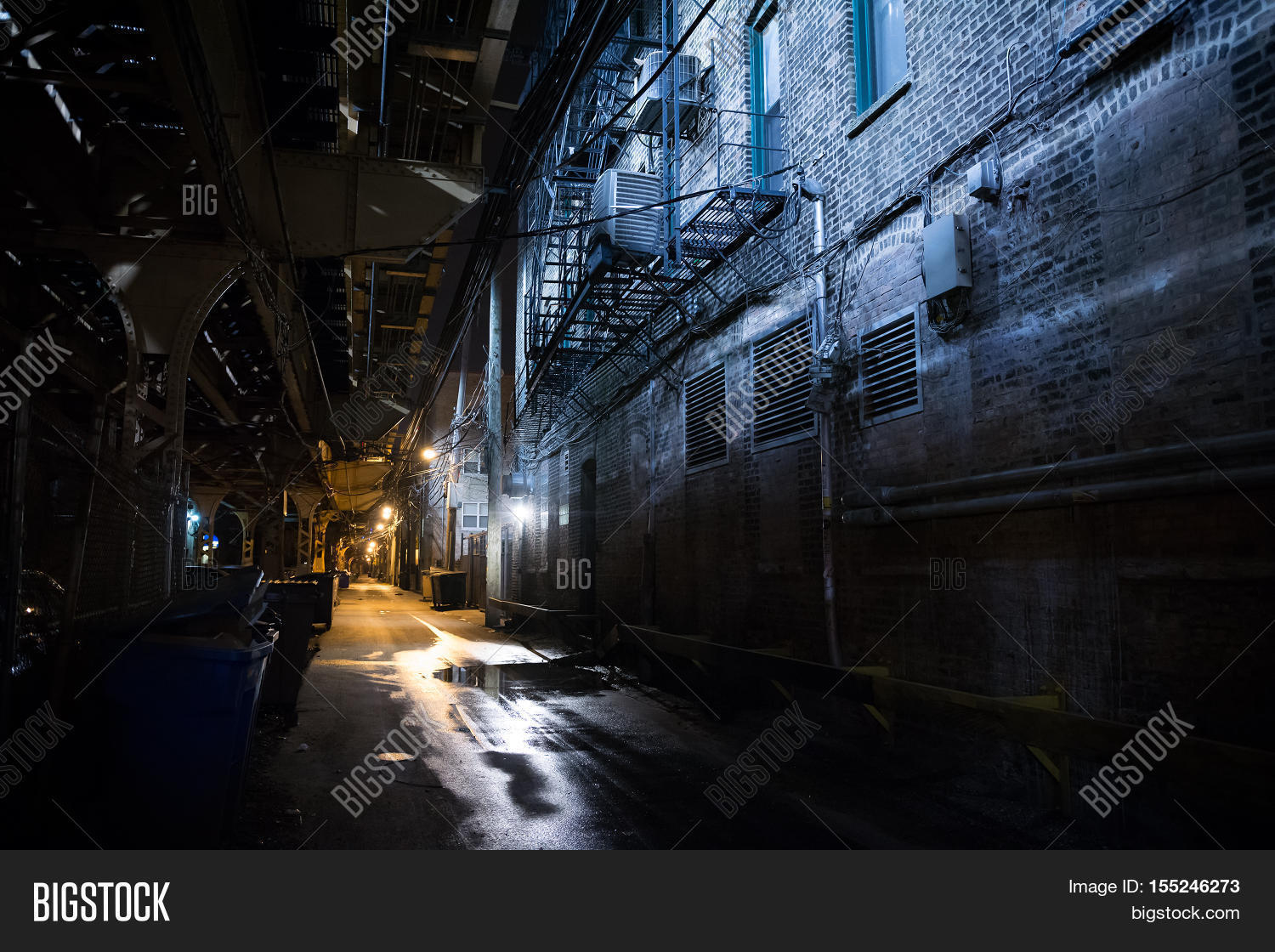 Dark Urban Alley Night Image Photo Free Trial Bigstock