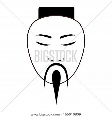 east asian traditional man icon image vector illustration design