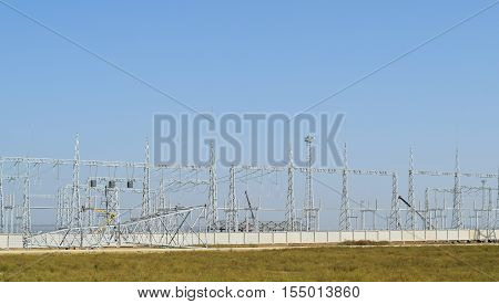 Power Line Support, Insulators And Wires. Appearance Of A Design. Assembly And Installation Of New S