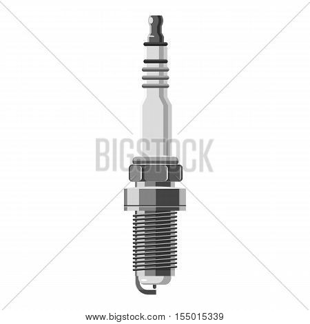 Spark plug icon. Gray monochrome illustration of spark plug vector icon for web