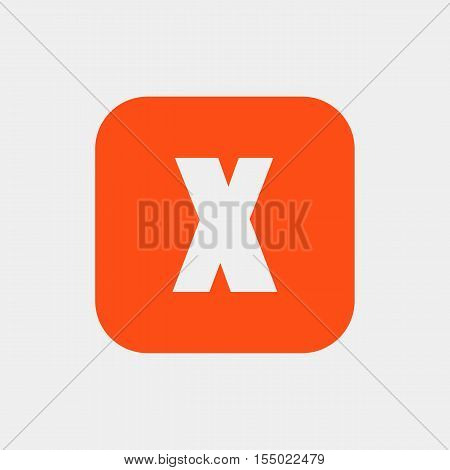 Letter X vector, logo. Useful as branding symbol, identity, alphabet element, square app icon, clip art and illustration.