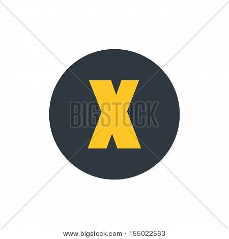 Letter X vector, logo. Useful as branding symbol, identity, alphabet element, circle app icon, clip art and illustration.