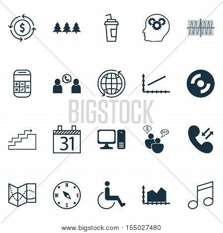 Set Of 20 Universal Editable Icons. Can Be Used For Web, Mobile And App Design. Includes Icons Such