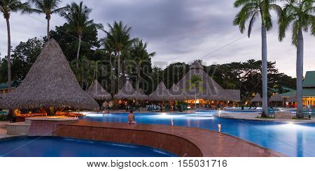 Beautiful Swimming Pool At Twilight
