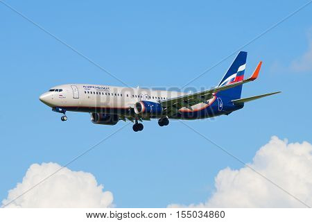 SAINT PETERSBURG, RUSSIA - AUGUST 24, 2016: Boeing 737-8LJ 