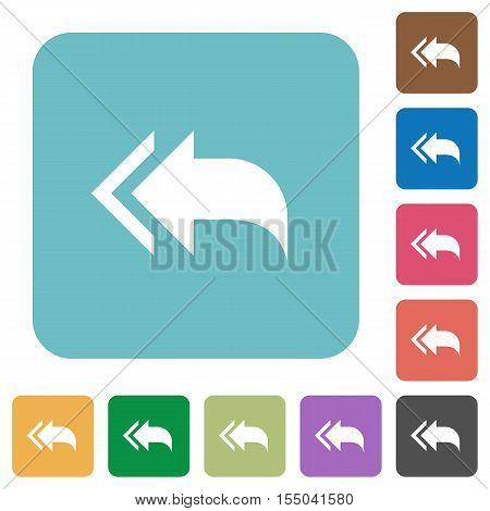Reply to all white flat icons on color rounded square backgrounds