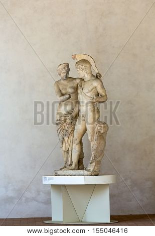 ROMA, ILTALY - JUNE 12, 2015: Group of Mars and Venus in baths of Diocletian (Thermae Diocletiani) in Rome. Italy