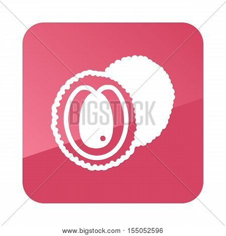 Lichee outline icon. Tropical fruit. Vector illustration eps 10