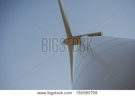 wind trubine at sunny day with blue sky