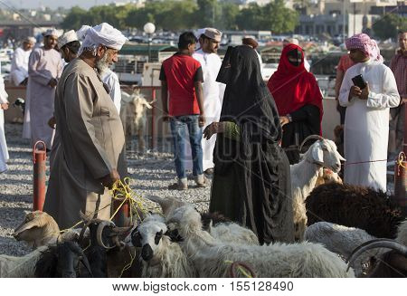 People At Nizwa Goat Market