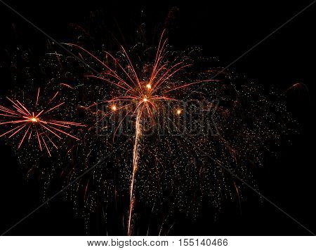 Fireworks on 5th November at a medium long exposure