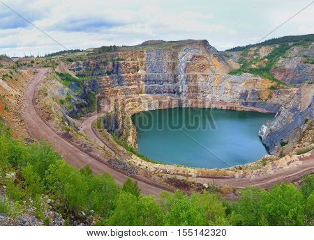 The quarry filled with water in the summer.