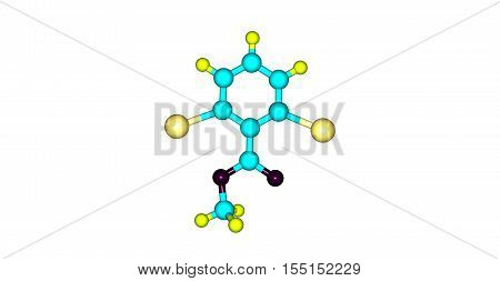 Methyl 26-diiodobenzoate 3d horizontal illustration on white background