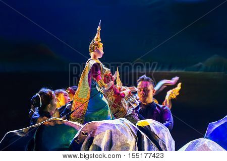 Bangkok, Thailand - January 16 2016: The Free Event Of The Making Of Thai Traditional Puppet And Sta