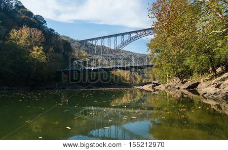 Old And New River Gorge Bridge In West Virginia
