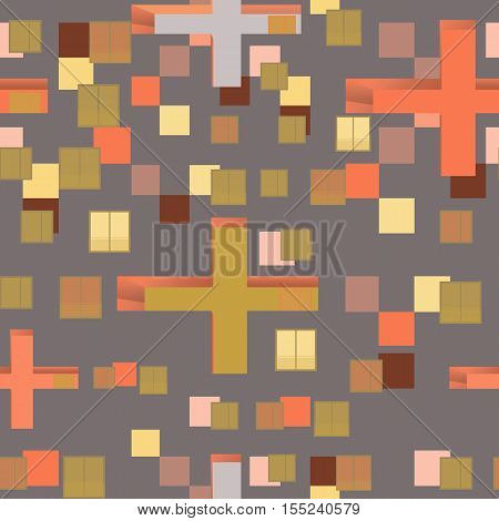 Abstract seamless pattern set : urban rhythm on grey background.
