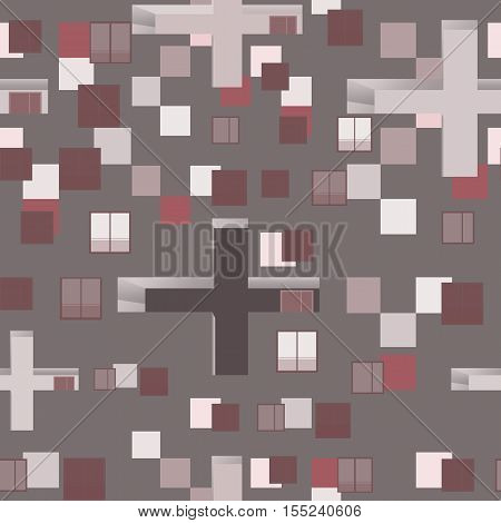 Abstract seamless pattern set : urban rhythm on purple background.