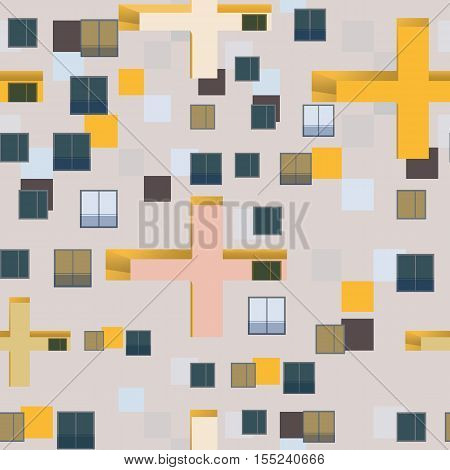 Abstract seamless pattern set : urban rhythm on white background.