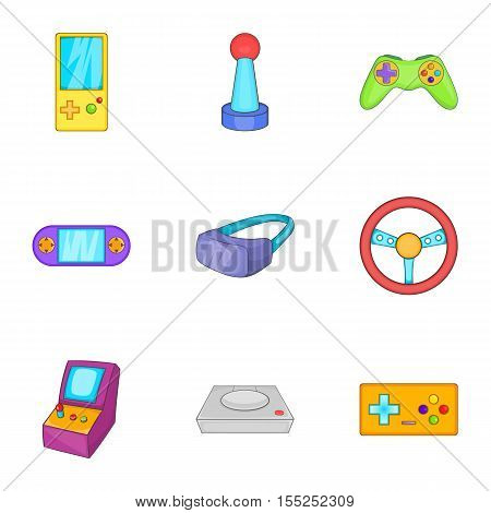 Play console icons set. Cartoon illustration of 9 play console vector icons for web