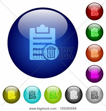 Delete note icons on round color glass buttons