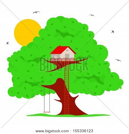 Tree House Vector Illustration