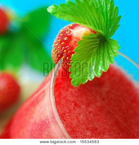 Close up einer Erdbeere Smoothie
