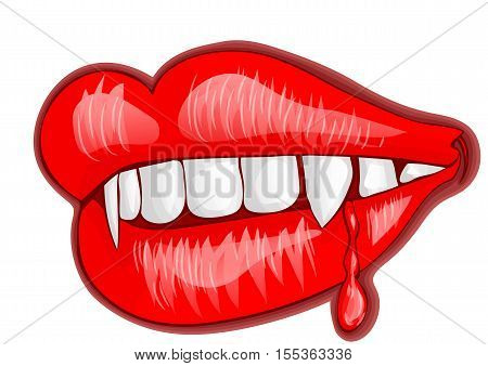 vampir mouth isolated on a white background