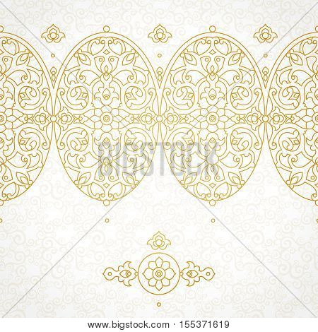 Vector Seamless Border In Eastern Style.
