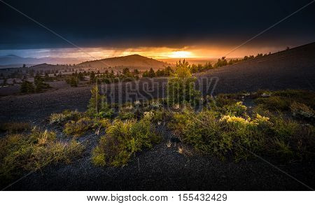 Inferno Cone Overlook Craters Of The Moon At Sunset