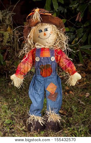 A scarecrow decoration for the fall season