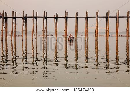 Ubein Bridge In Mandalay, Myanmar