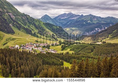 Amazing alpine scenery from Berwang village, Austria