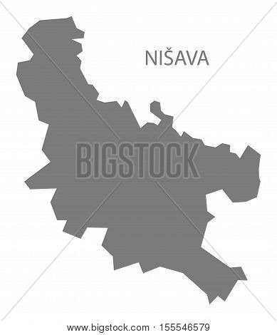 Nisava Serbia Map grey vector illustration high res