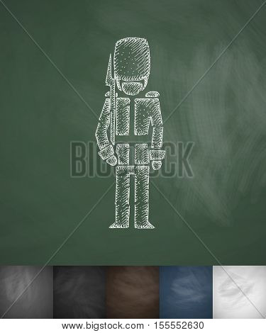 beefeater icon. Hand drawn vector illustration. Chalkboard Design