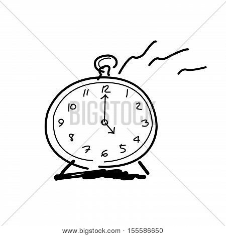 Drawing by hands clock icon 5 o'clock