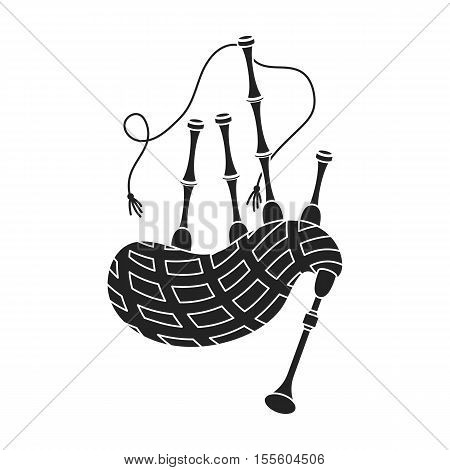 Bagpipes icon in black style isolated on white background. Musical instruments symbol vector illustration