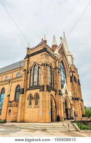 Pittsburgh, USA - June 3, 2016: Saint Mary of the Mount Church on Grandview Avenue