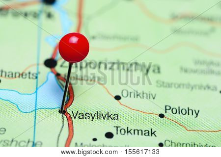 Vasylivka pinned on a map of Ukraine