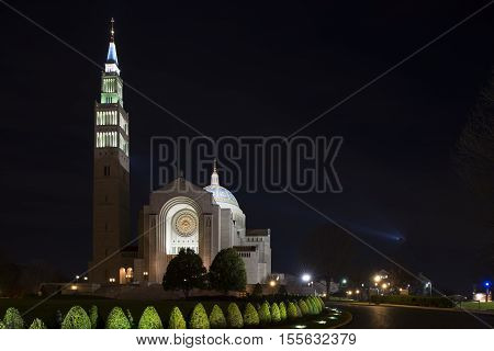Washington D.C. USA - January 16 2016: The Basilica of the National Shrine of the Immaculate Conception