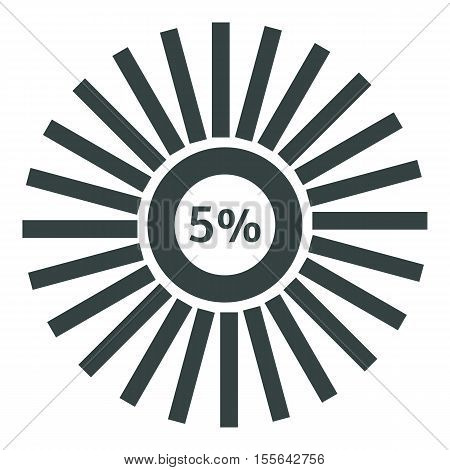 Web preloader 5 percent icon. Flat illustration of web preloader vector icon for web design